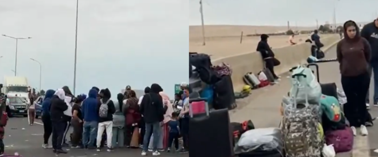 Inmigrantes protestan y bloquean el Complejo Fronterizo Chacalluta para salir de Chile